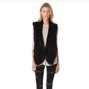 June Black Fur Vest Size Small